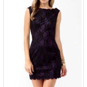 Purple black laced dress